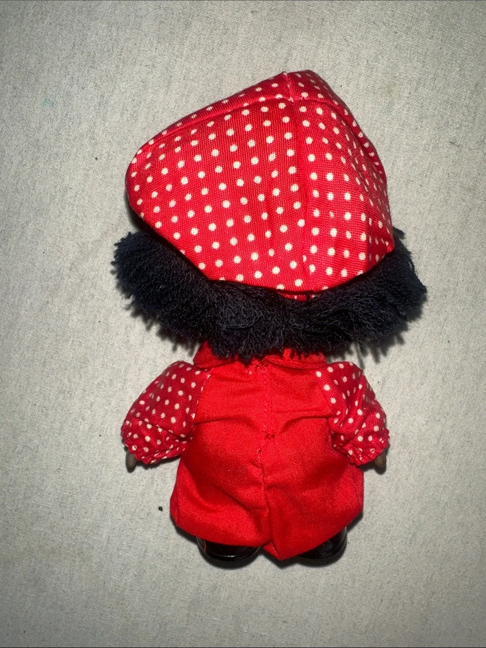 Vintage Collectible Red Plush Kids Doll with Hat - Cute Soft Toy